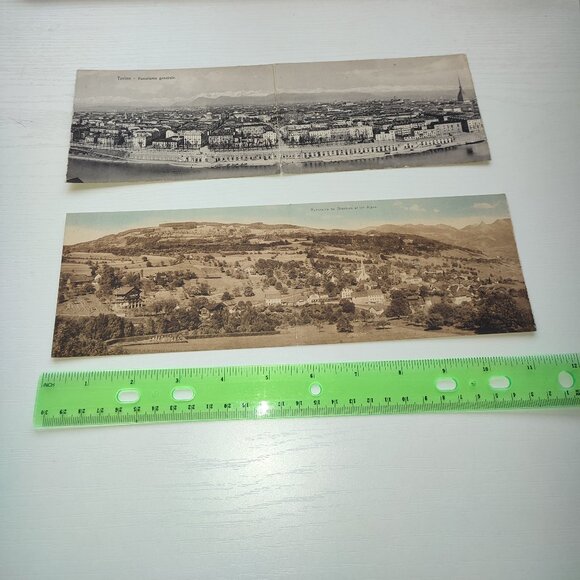 Rare Antique Panoramic Postcards Torino Italy Chexbres Switzerland Vintage - Picture 2 of 8